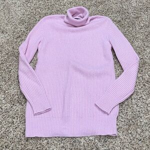 Aqua Punch Pink Cashmere Turtleneck Sweater Wmn XS